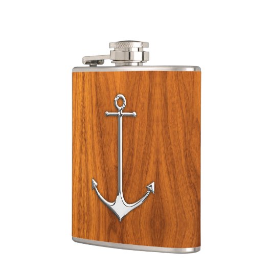 Chrome Anchor op Teak Print Heupfles (Links)