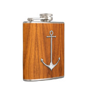 Chrome Anchor op Teak Print Heupfles (Rechts)