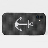 Chrome-anker op koolstofvezeldecor Case-Mate iPhone case (Achterkant (horizontaal))