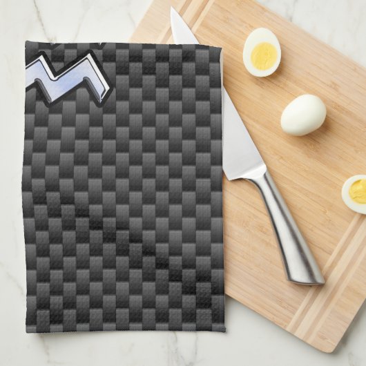 Chrome Aquarius Zodiac Sign Carbon Fiber Styles Theedoek (Quarter Fold)