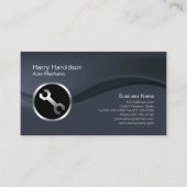 Chrome Auto Moersleutel Icon Auto Mechanisch Visit Visitekaartje (Voorkant)