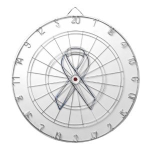 Chrome Belemmerde stijl Wit Ribbon Bewustheid Dartbord