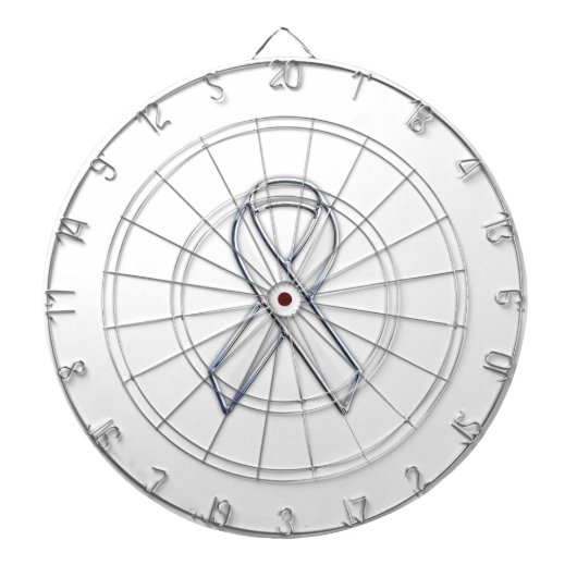 Chrome Belemmerde stijl Wit Ribbon Bewustheid Dartbord (Voorkant)