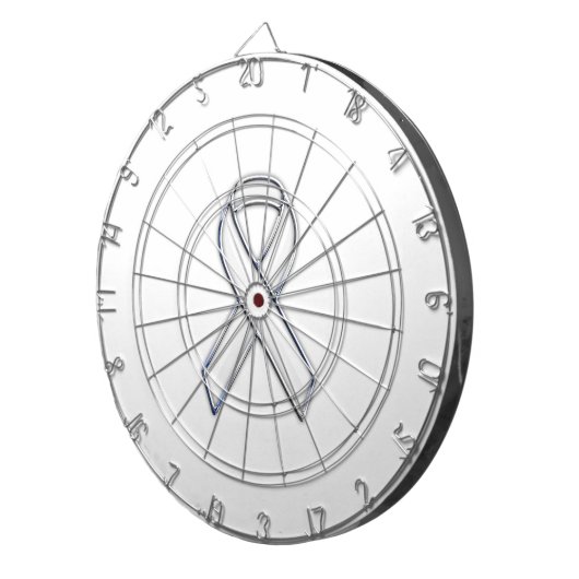 Chrome Belemmerde stijl Wit Ribbon Bewustheid Dartbord (Voorkant Rechts)