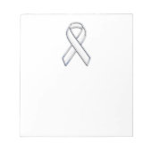 Chrome Belemmerde stijl Wit Ribbon Bewustheid Notitieblok (Voorkant)
