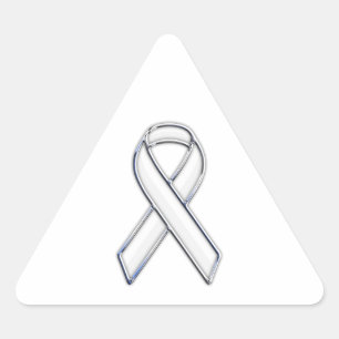 Chrome Belemmerde stijl Wit Ribbon Bewustheid Sticker