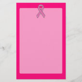 Chrome Beloofde glitterstijl Roze lintbewustzijn Briefpapier (Voorkant)