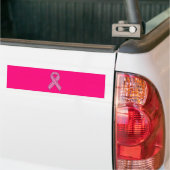 Chrome Beloofde glitterstijl Roze lintbewustzijn Bumpersticker (Op Truck)