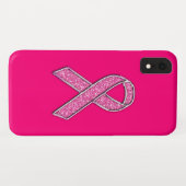 Chrome Beloofde glitterstijl Roze lintbewustzijn Case-Mate iPhone Case (Achterkant (horizontaal))