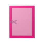 Chrome Beloofde glitterstijl Roze lintbewustzijn Notitieblok (Linkerzijde)