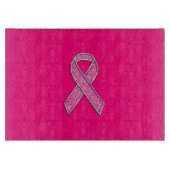 Chrome Beloofde glitterstijl Roze lintbewustzijn Snijplank (Voorkant)