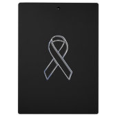 Chrome Black op zwarte-lintbewustzijn Klembord (Achterkant)