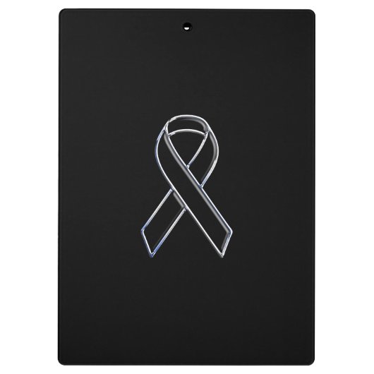 Chrome Black op zwarte-lintbewustzijn Klembord (Achterkant)