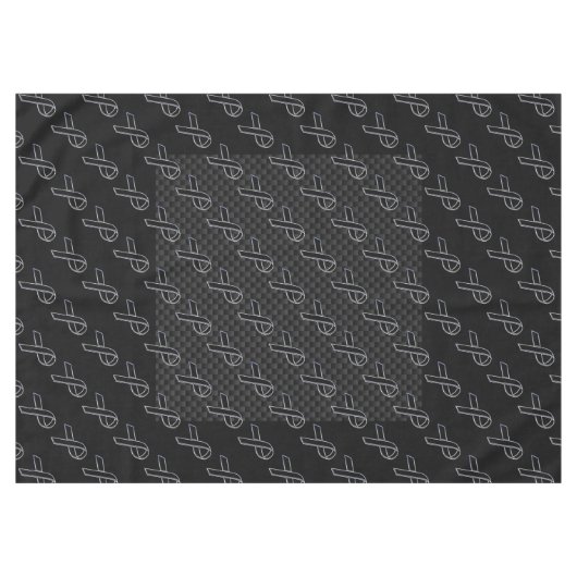 Chrome Black Ribbon Awareness Carbon Fibre Tafelkleed (Voorkant (Horizontaal))