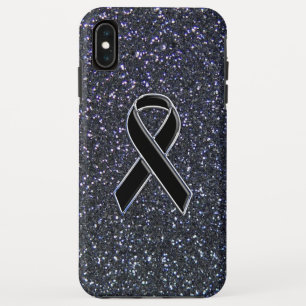 Chrome Black Ribbon Awareness Midnight Blue iPhone XS Max Hoesje