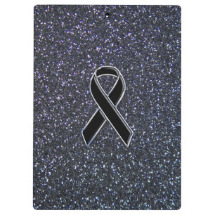 Chrome Black Ribbon Awareness Midnight Blue Klembord