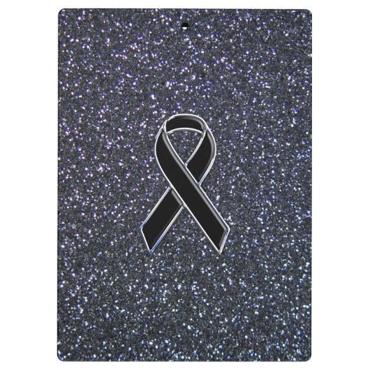Chrome Black Ribbon Awareness Midnight Blue Klembord (Achterkant)