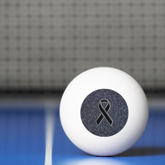 Chrome Black Ribbon Awareness Midnight Blue Pingpongbal (Net)