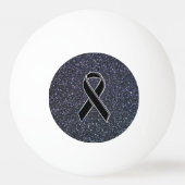Chrome Black Ribbon Awareness Midnight Blue Pingpongbal (Voorkant)