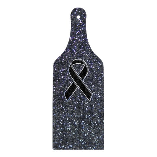 Chrome Black Ribbon Awareness Midnight Blue Snijplank (Voorkant)