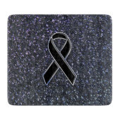 Chrome Black Ribbon Awareness Midnight Blue Snijplank (Voorkant)