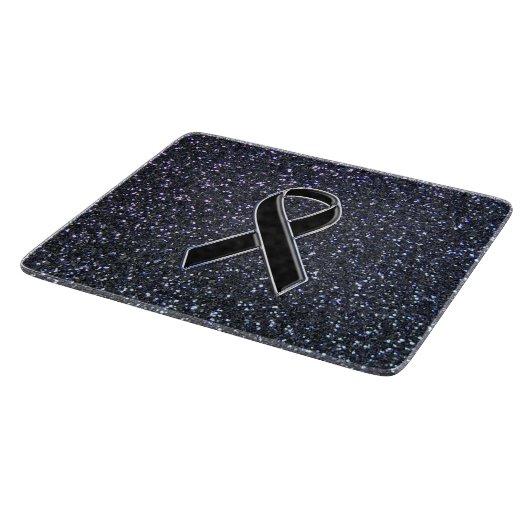 Chrome Black Ribbon Awareness Midnight Blue Snijplank (Hoek)
