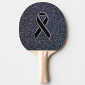 Chrome Black Ribbon Awareness Midnight Blue Tafeltennisbatje (Voorkant)