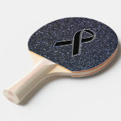 Chrome Black Ribbon Awareness Midnight Blue Tafeltennisbatje (Voorkant Gekanteld)