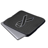 Chrome Black Ribbon Awareness Style Laptop Sleeve (Voorkant onderkant)