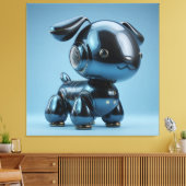 Chrome Blauwe RobotHond Canvas Afdruk (Insitu (Woonkamer))