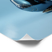 Chrome Blauwe RobotHond Perfect Poster (Hoek)