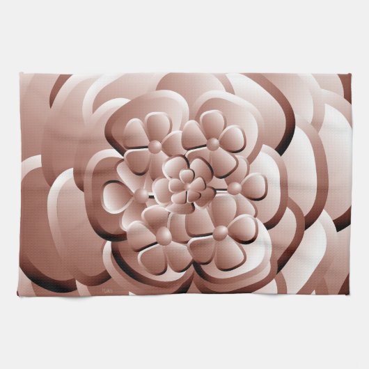 Chrome Bloemen - Koper Keukenhanddoek (Horizontaal)