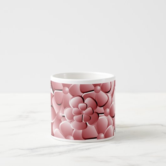 Chrome Bloemen - Rubescent Espresso Cup Kop (Voorkant)