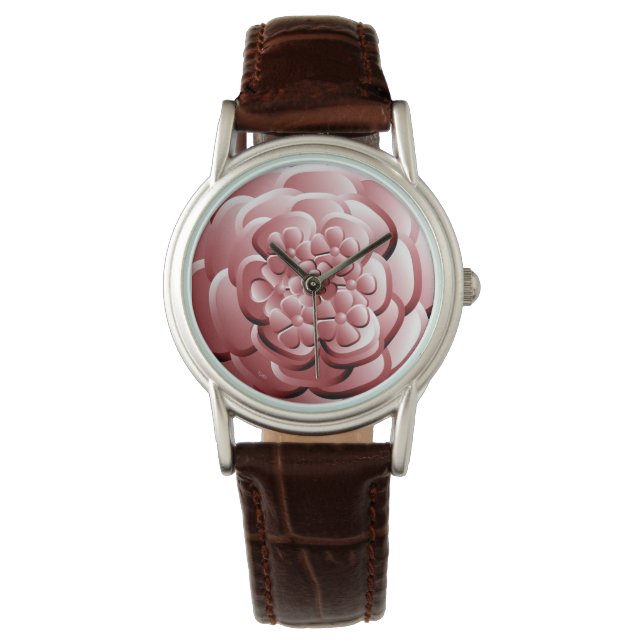 Chrome Bloemen - Rubescent Watch Horloge (Voorkant)