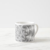 Chrome Bloemen - Zilveren Espresso Cup Kop (Voorkant rechts)