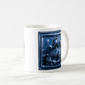 Chrome Blue Mona Kunst Koffiemok (Voorkant rechts)