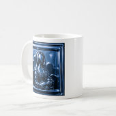 Chrome Blue Mona Kunst Koffiemok (Voorkant links)