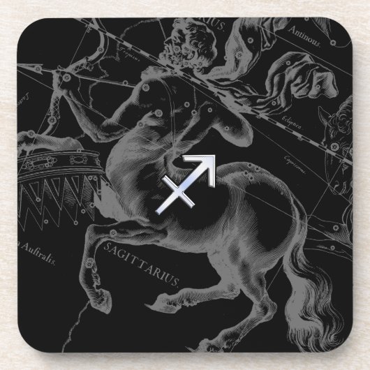 Chrome Boogschutter Sterrenbeeld Hevelius circa 16 Bier Onderzetter (Voorkant)