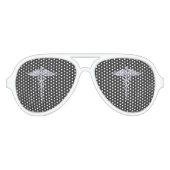 Chrome Caduceus Medical Symbol Zwarte Koolstofveze Aviator Zonnebril (Voorkant)