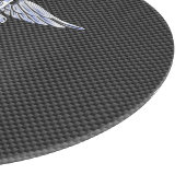 Chrome Caduceus Medical Symbol Zwarte Koolstofveze Snijplank (Hoek)