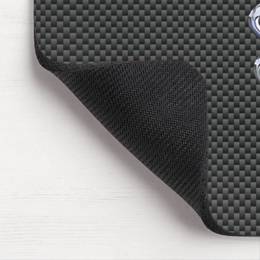 Chrome Caduceus Medical Symbool Carbon Fiber Decor Muismat (Hoek)