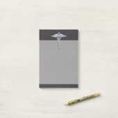 Chrome Caduceus Medical Symbool Carbon Fiber Decor Post-it® Notes (Op bureau)
