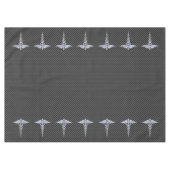 Chrome Caduceus Medical Symbool Carbon Fiber Print Tafelkleed (Voorkant (Horizontaal))