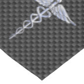 Chrome Caduceus Medical Symbool Carbon Fiber Print Tafelkleed (Gekanteld)