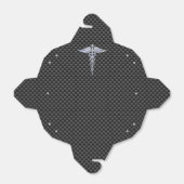 Chrome Caduceus Medisch Symbool Koolstofvezel Deco Bedankdoosjes (Uitgevouwen)