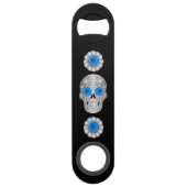 Chrome Calavera (Blue Roos) Bar Key Speed Flessenopener (Achterkant)
