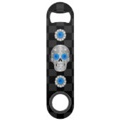 Chrome Calavera (Blue Roos) Bar Key Speed Flessenopener (Achterkant)