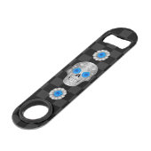 Chrome Calavera (Blue Roos) Bar Key Speed Flessenopener (Achterkant Gekanteld)