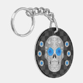 Chrome Calavera (Blue Roos) Sleutelhanger (Voorkant Links)
