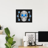 Chrome Calavera (Blue Rose) Poster (Thuiskantoor)